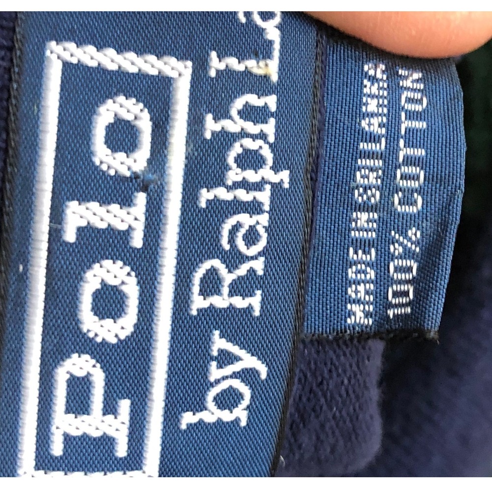 Polo Ralph Lauren Rugby Men's Shirt Long Sleeve Striped Logo XL Green Navy‎ - Picture 6 of 10